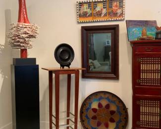 Black wooden platter, Graham Campbell artist