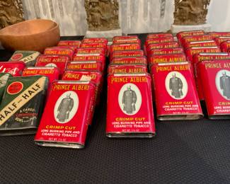 Prince Albert tobacco vintage containers. 