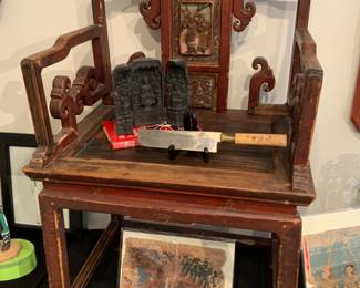 Hand carved ceremony side chair