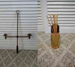 Brass Wall Hanging Candle Holder and Copper Matchstick Holder