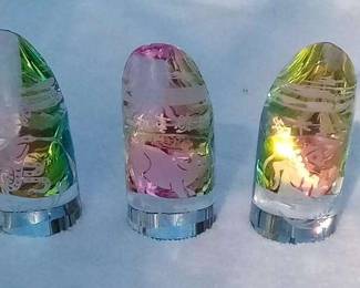Trio of Etched Prisms