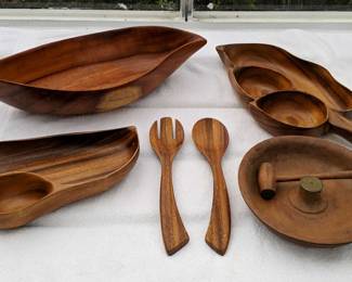 Collection Of Wood Bowls Containers