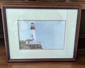 Lighthouse Painting signed by artist JANUS