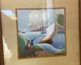 Original art sailboat 