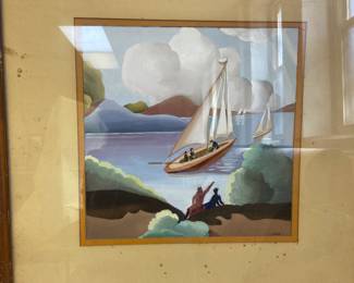 Original art sailboat 