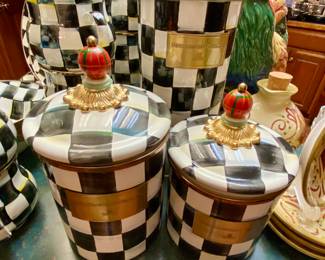 Mackenzie Childs Courtly Check canister