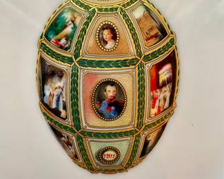 Details of Faberge porcelain plates