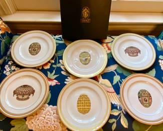 Complete set of 6 Faberge plates- 2 sets available