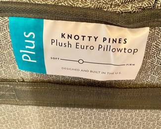 Queen Knotty Pines Plush Euro Pillowtop mattress set