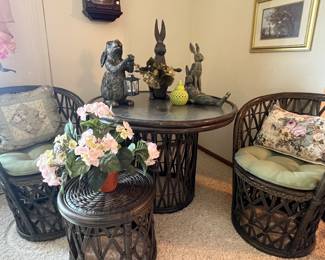 Small wicker bistro set