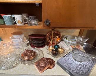 Copper colored tins & decor