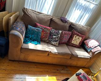 Couch and throw pillows 