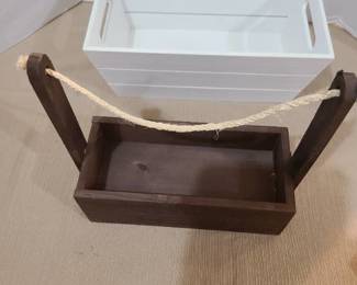 Wooden box decor, the white one is 13 inches wide