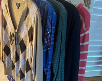 Womens sweaters and button ups L and XL