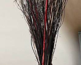 Decorative vase with faux stem decor 71 inches tall