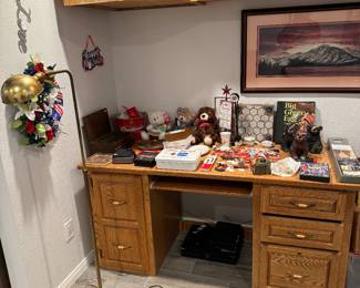 Desk and Vintage Lamp