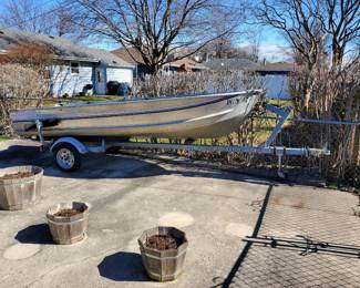 14 FT SEA NYMPH BOAT WITH TRAILER AND MERCURY 9.9 4-STROKE ENGINE. COMPRESSION TESTED AND READY FOR USE WITH DOCUMENTATION FROM TERPSTRAS BLUE WATER MARINE GARY IN