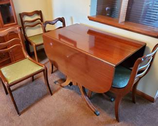 MID CENTURY DROP LEAF WITH 4 CHAIRS