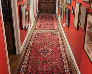 Ah, here we go, the art gallery walk!                                      Yep, walk along this corridor, cushioned by a pair of hand-woven Persian wool runners, gaze at the amazing art collection here, then call your credit card company to raise your spending limit!