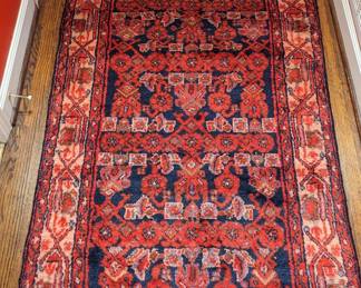 Hand-woven Persian Baghtiyaar runner, measuring 9' 7" x 3' 6".