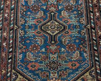 LOVE the colors in this little Persian Hamadan, measuring 3' 9" x 2' 6".
