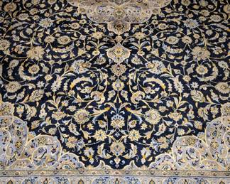 Scrumptious, hand-woven, signed Persian Kashan rug, measuring 9' 10" x 13' 4".