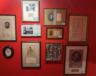 -Framed/Matted Signed Receipt from English Poet Alexander Pope and Engraved Portrait of the Author
-Nicely Framed Matted Signed Check from American Writer James Fenimore Cooper, w/Engraved Portrait
-Nicely Framed Original Oil on Canvas, by Listed Ukrainian Artist Liuboslav Hutsaliuk, 1960; 1923-2003
-Nicely Framed/Matted Signed Letter, 1927, by English Novelist Rudyard Kipling, w/Etching by William Strong
-Vintage Framed/Matted Letter, by English novelist Mary Shelley, w/Pencil Portrait
-Nicely Framed/Matted Photo, Personalized Autograph of American Pro Boxer, Jack Dempsey, 1985-1983.