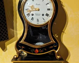 Swiss "Zenith" wall clock, with matching wall mount stand, Scherraus St. Gallen. 