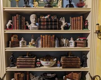 The other of the pair of built-in bookshelves, filled with goodies!