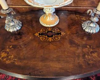 Inlay detail on the Victorian table. 