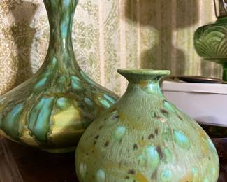 mid century MCM vase and decanter