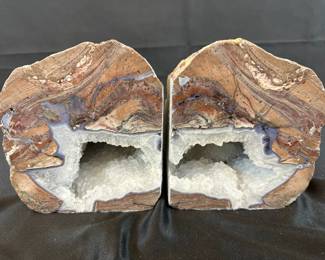 Quartz with Crystal Rock Bookends 15lbs