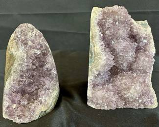 Pair Natural Amethyst Crystal Minerals