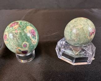 2 Ruby Fuchite Spheres