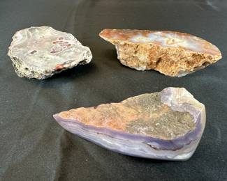 3 Plum Agate Stones