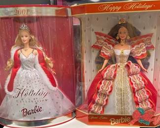 2001 Holiday Barbie and Happy Holiday Barbie
