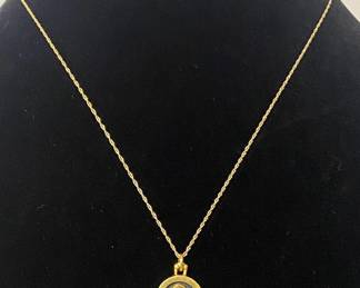 John Deere Necklace With 2 Diamonds 10k