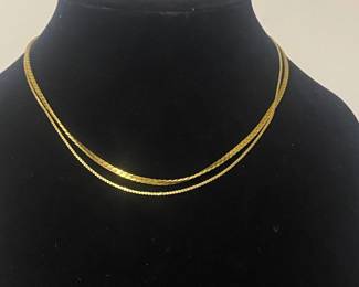 Italy 14K Gold Double Necklace