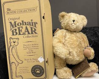 2002 Boyds Bears Set Theodore M Bear 100th Anniversary Mohair Bear