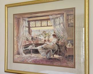 "Reading by the Window," Charles James Lewis Print