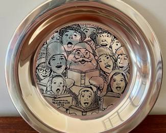 Franklin Mint Sterling Silver "The Carolers by Norman Rockwell" Plate