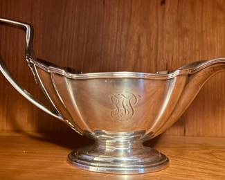 Monogrammed Sterling Silver Gravy Bowl