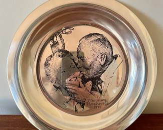 (2) Franklin Mint Sterling Silver Norman Rockwell Plates