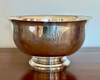 Monogrammed Sterling Silver Paul Revere Bowl