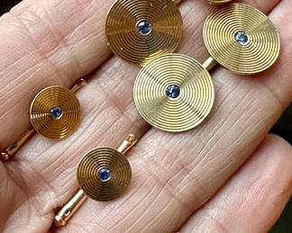 14K Cufflinks with Stone