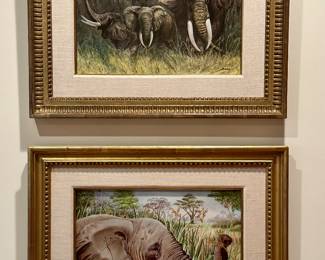 Boehm Porcelain Hand Painted Elephants 