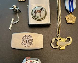 Vintage Lighters, Metals & Tie Tacks