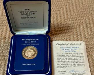 The Republic of Costa Rica - The 1500 Colones Gold Coin of Costa Rica