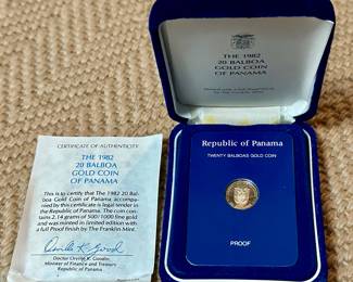 1982 20 Balboa Gold Coin of Panama