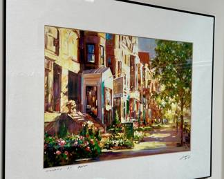 "Newbury St., Boston," Signed Print